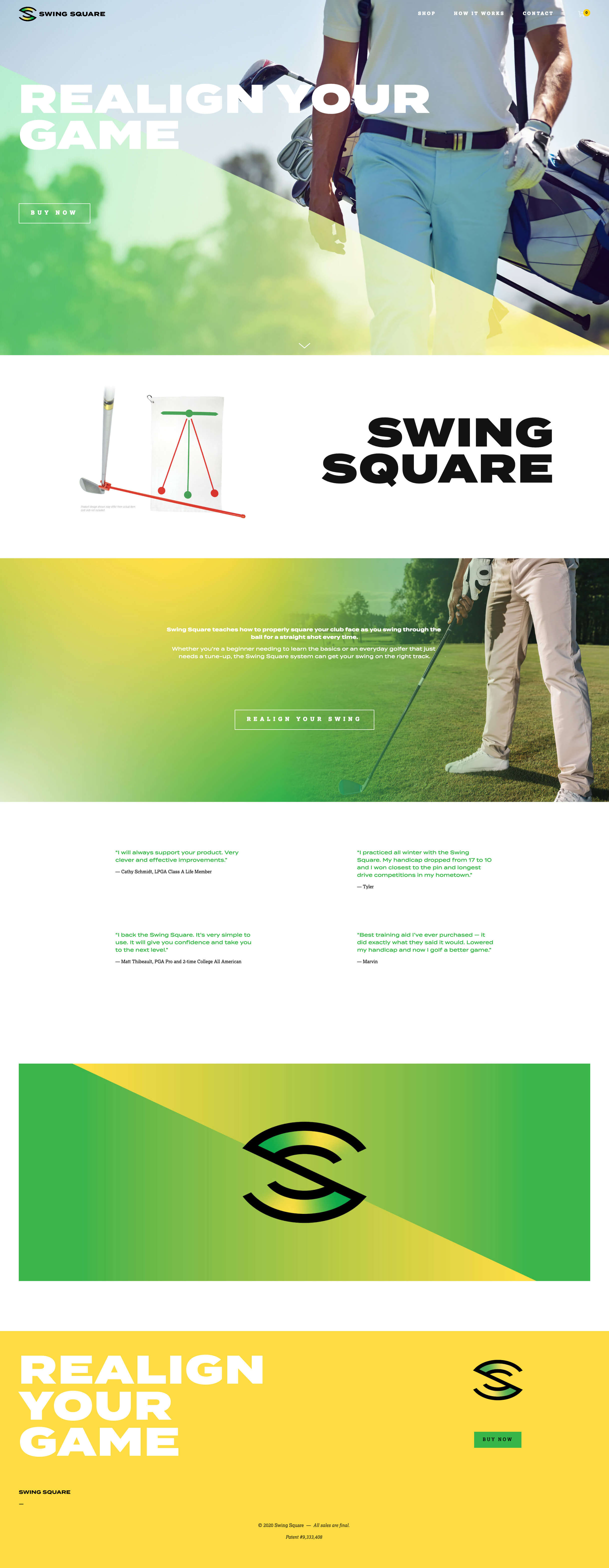 Swing Square - Golf Aid - Branding